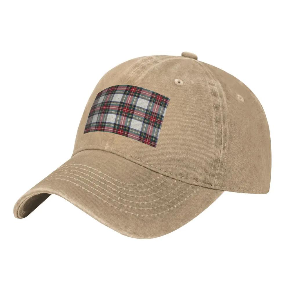 Stewart Dress Scottish Tartan Baseball Caps Fashion Denim Fabric Hats Outdoor Casquette Sports Baseball Cowboy Hat for Unisex Women