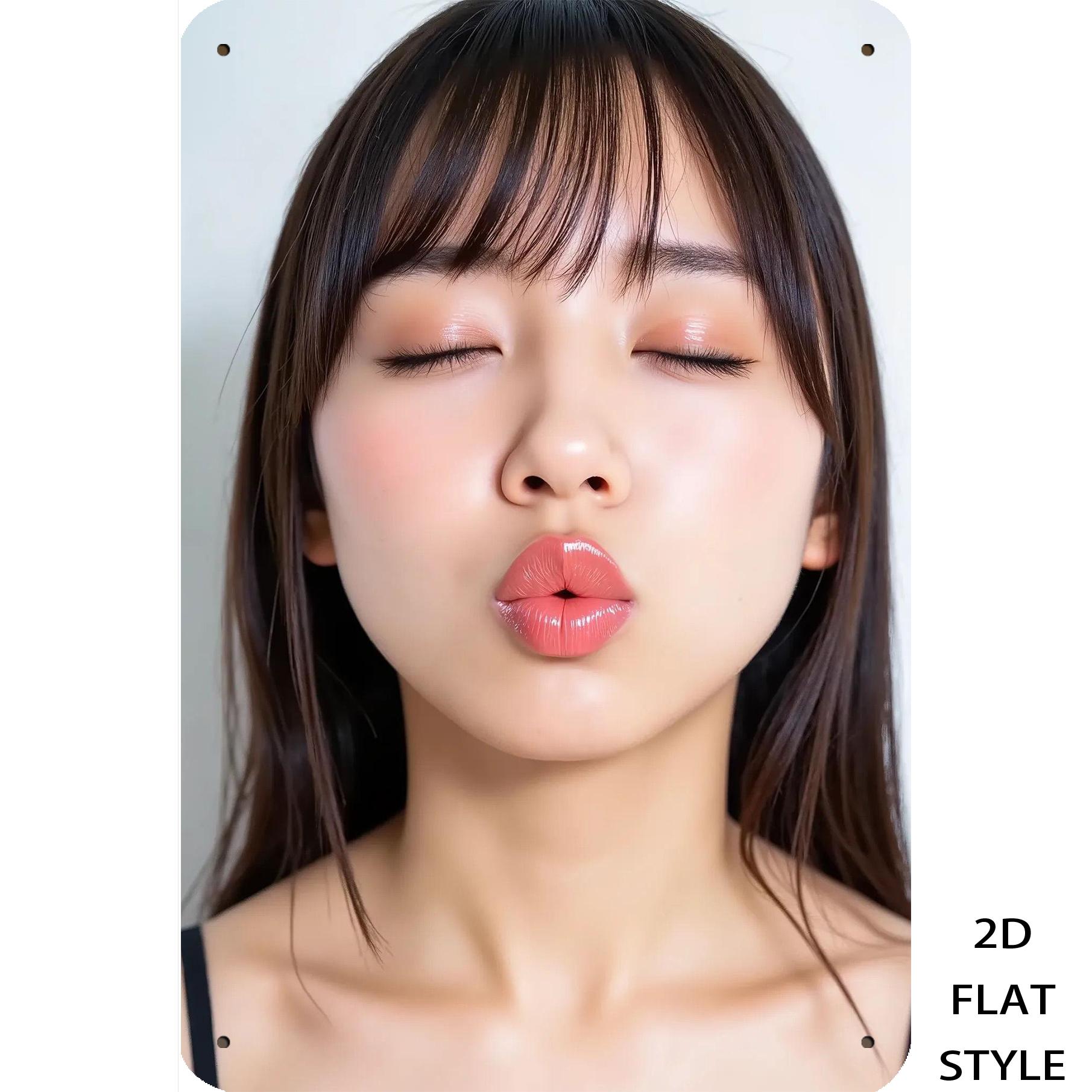 

Retro Metal Wall Art Kiss Design Weatherproof Sign Easy Install Indoor Outdoor Decor 20x30cm білий