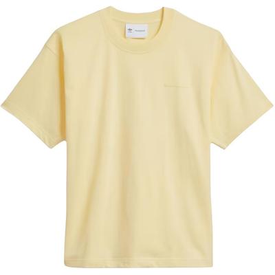 adidas Originals X Pharrell Williams Einfarbiges Logo-Print Kurzarm-T-Shirt Unisex Oberteile Gelb H47003
