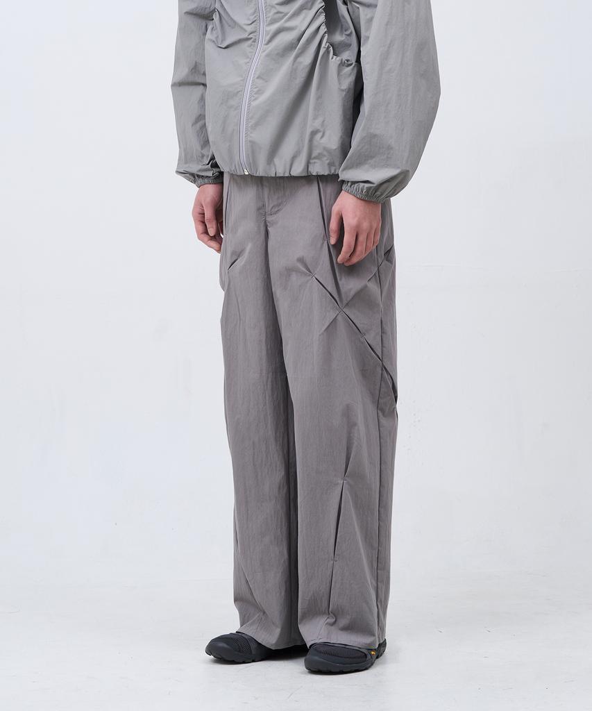Kasakasa Pleated Curve Pants Gray