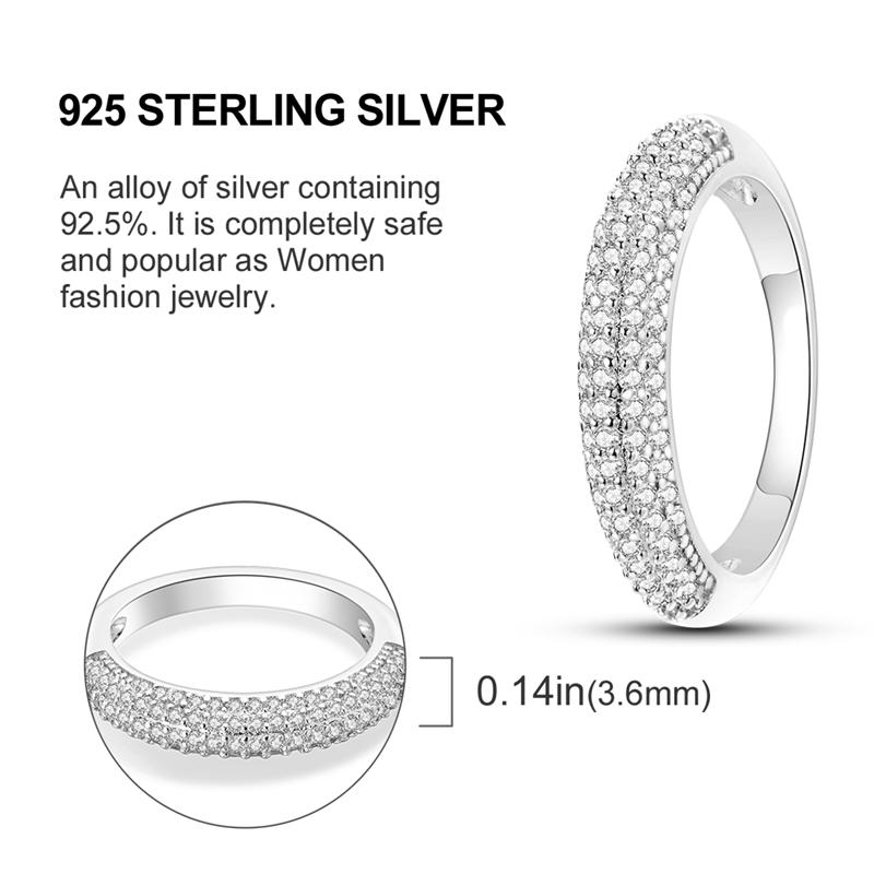 Rings For Women 925 Silver Color Zircon Winding Romantic Ring Finger Beaded Luxury Jewelry Original Engagement Wedding Gift