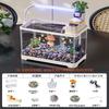 Traditional Style Fish Tank Mini Desktop Aquarium for Living Room Self-Cleaning Eco Landscape Goldfish Bowl Modern Home Decor