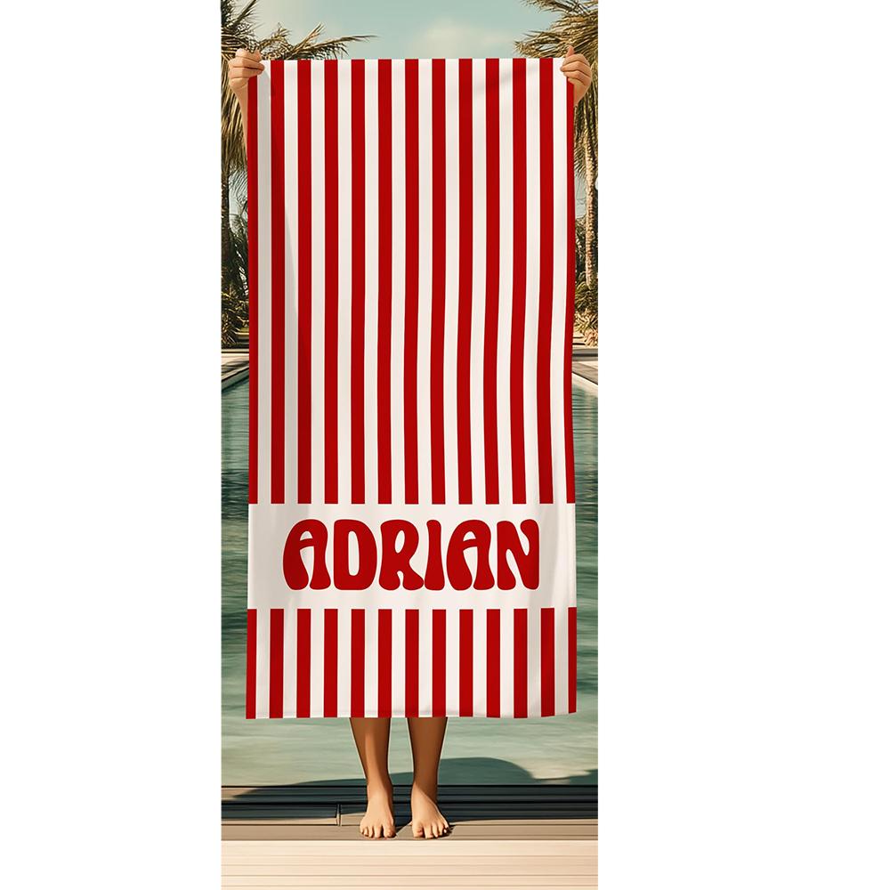 Personalized Beach Towel Custom Name/Logo Microfiber Towel Thin Quick Dry Absorbent for Beach Swimming Yoga Bath Sports