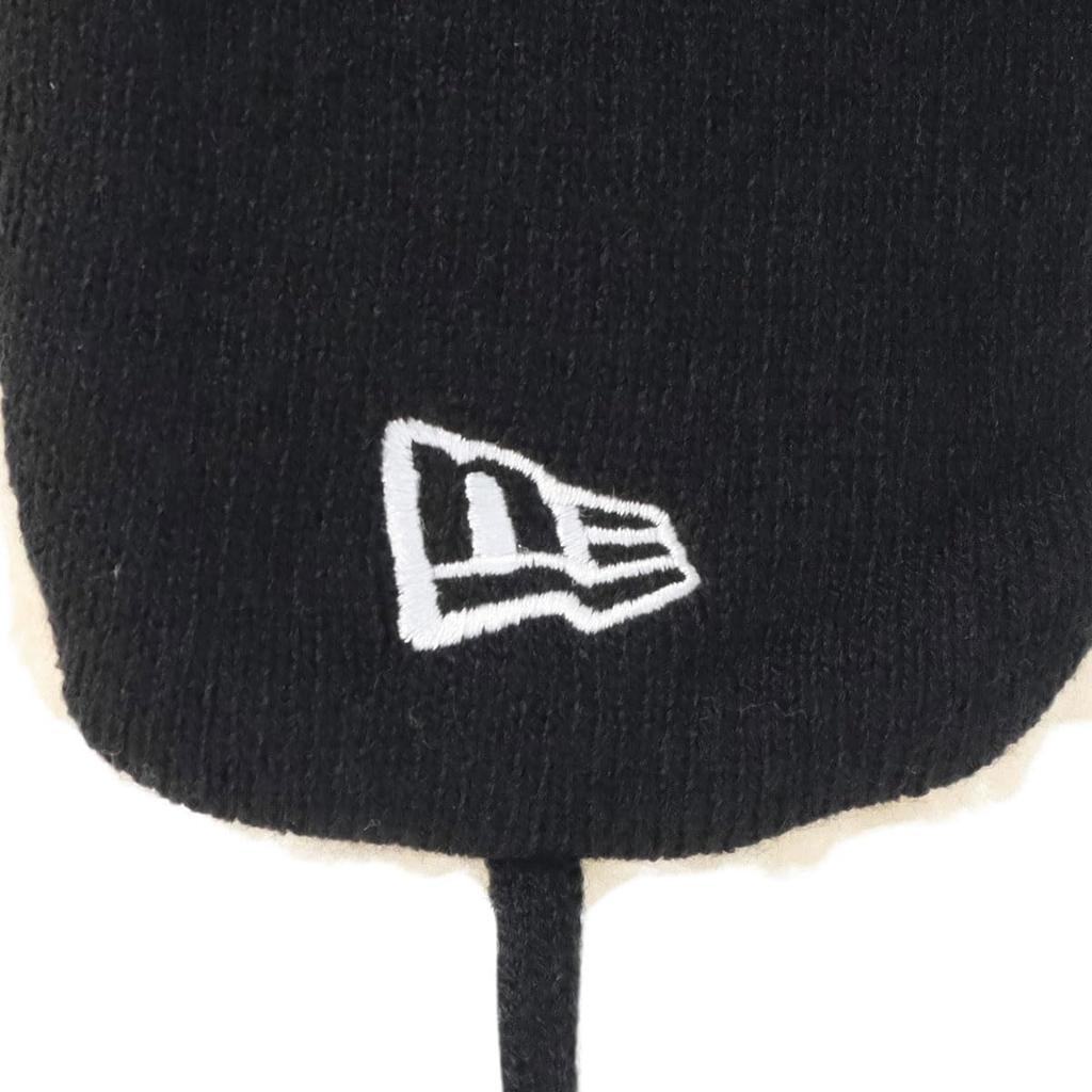 New Era Trapper Knit Hat Flight Cap Knit Trapper 14509782 NER35K5309 Black FREE Plain ONSPOTZ Exclusive Hat Unisex Cool Hair Arrangement Travel Cold