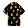 Men's Casual Short Sleeve Button Down Shirt Beer Mug Print Lightweight Breathable Fabric Relaxed Fit Summer Shirt
