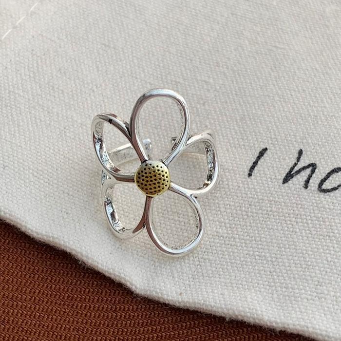 

Женское Кольцо Минималистичное Ручной Работы Простое с Большим Цветком Вечеринка Предотвращающее Аллергию Ювелирное Изделие Подарки для Вечеринки 12.5