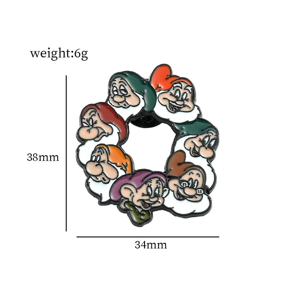 Hot-selling cartoon creative personality peripheral metal badge seven dwarfs character brooch student bag
