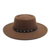 2022 Woolen Hat Women Spring And Autumn French Top Hat White Flat Edge Wide Brim British Men