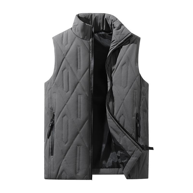 New down cotton vest autumn and winter couple warm vest Korean version trend removable hat outer wear thickened vest