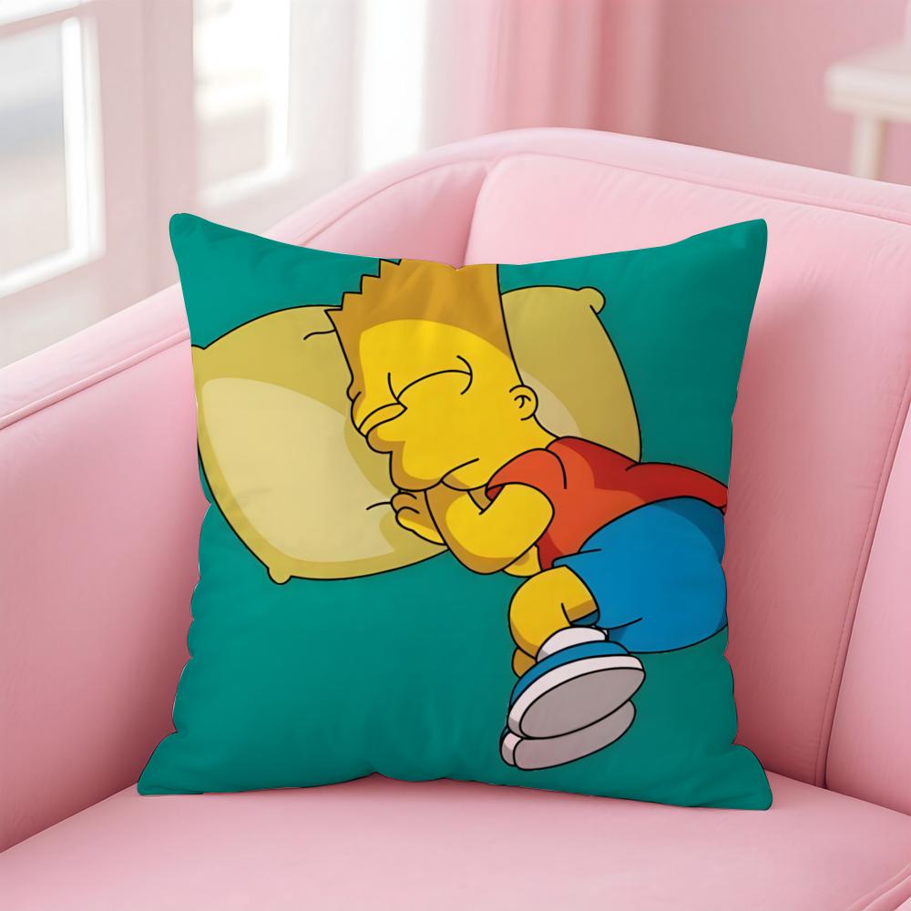 Husa de Pernă Anime S-Simpsons pentru Casă și Mașină, Multi-Scenă - Reversibilă, Moale și Durabilă pentru Utilizare Zilnică