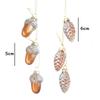 1Set Small Christmas Tree Ornament Glass Pinecones Acorns Christmas Pendant Glass Ornament 2024 Decoration Home Party New Year