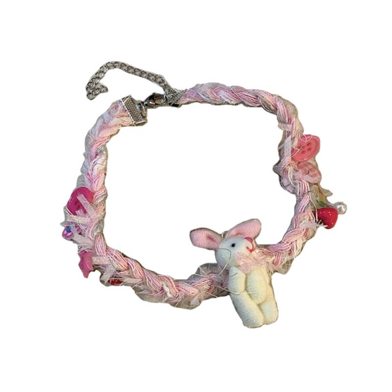 

Stylish Love Heart and Rabbit Necklaces for Girls Craft from Sturdy Farbic Portable for Special Occasions Casual Wear 1