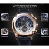 Forsining Men's Fashion Leisure Hollow Multi-function Waterproof Automatic Mechanical Watch S1158-12-A