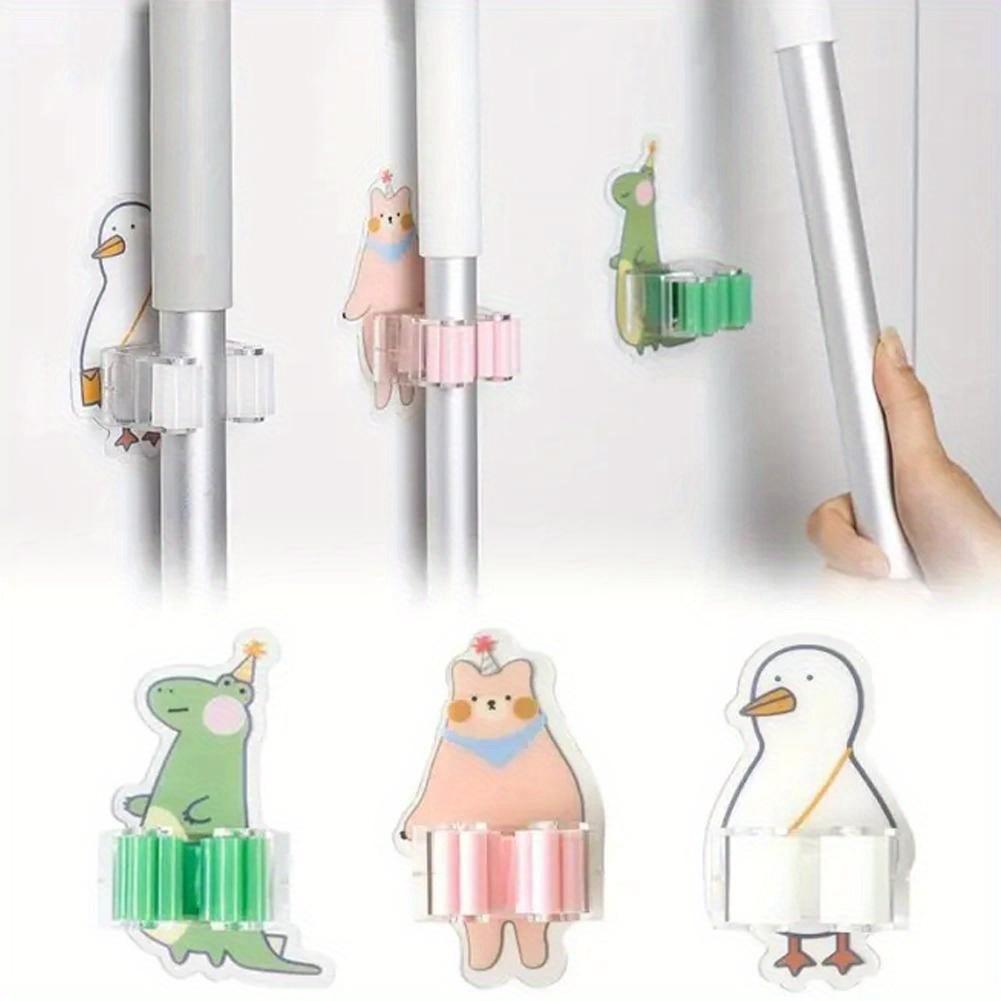 Adhesive Multi-Purpose Hooks Wall Mounted Mop Organizer Broom Hook Holder Hooks Rack Brush Strong Kitchen Hanger Bathroom