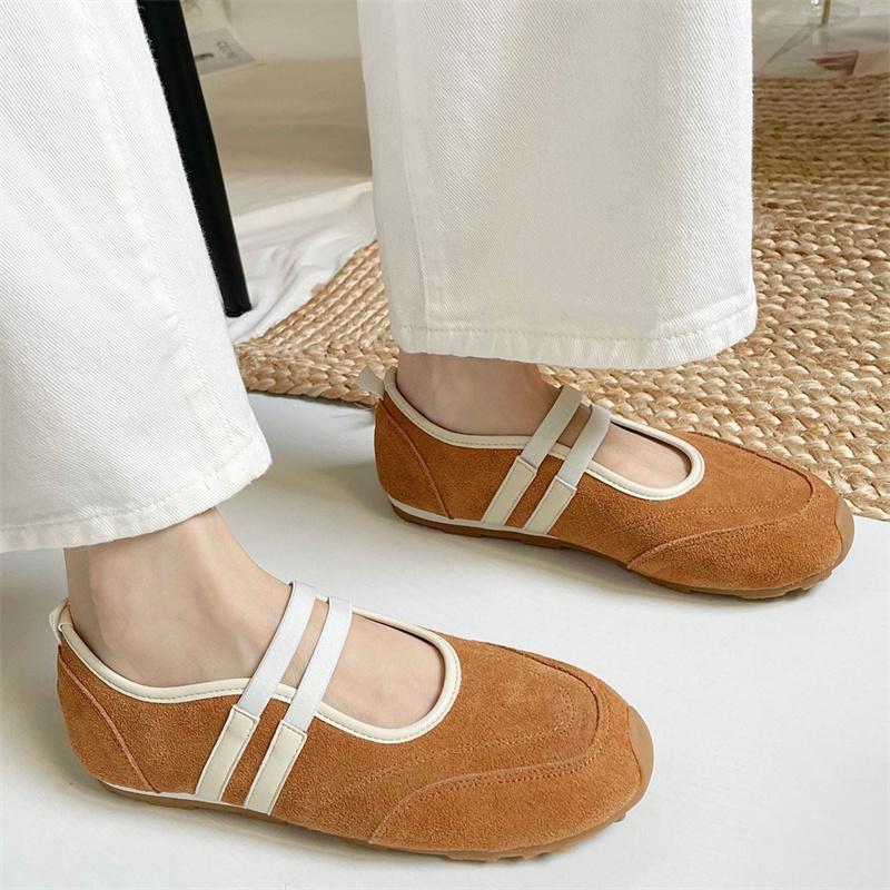 Fashion IPPEUM Ballet Sneakers Flats Round Toe 2025 New Red Ballerina Shoes Woman