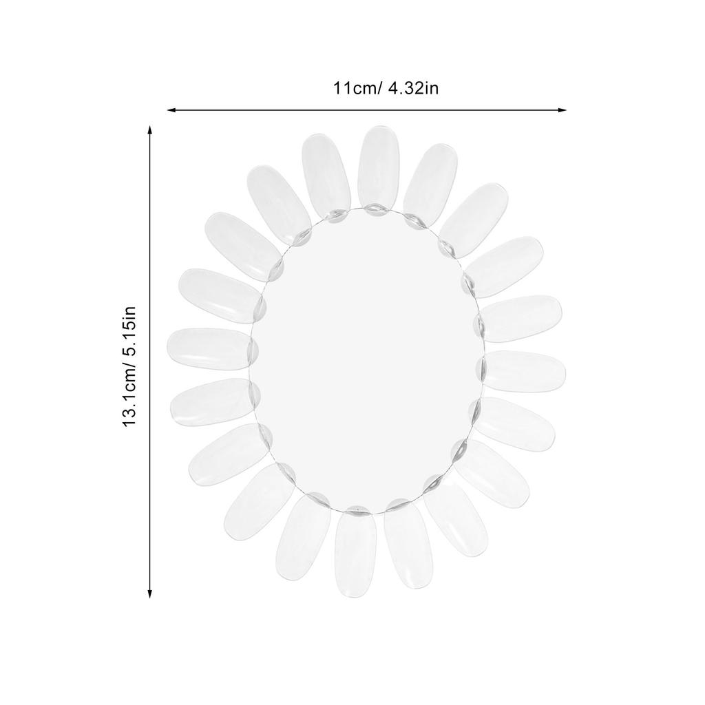 20Pcs Nail Display Wheel Oval Transparent Plastic Sample Board 20 Tips for Manicure Nail Polish Color Show Wheel Salon DIY Art