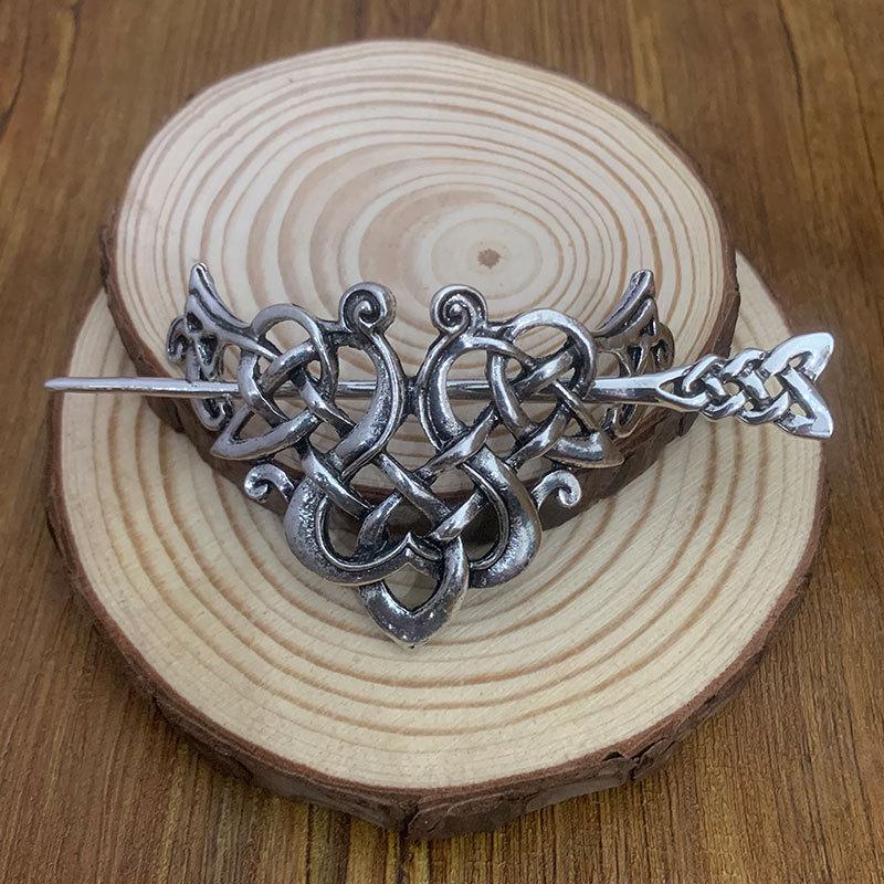 Nordic Viking Heart Hair Stick - Norwegian Style Valentine's Gift Jewelry Hair Accessory