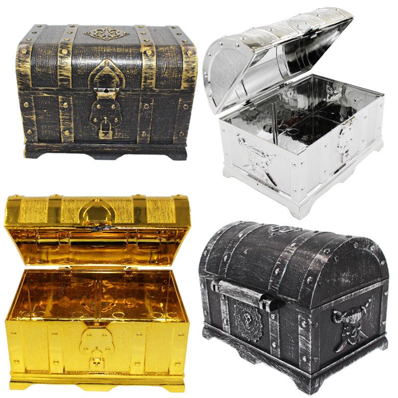 Captain Pirate Treasure Chest Child Treasure Chest Toy Gold Coins Treasure Hunt Game Money Banking Toys Kids Pretend Play