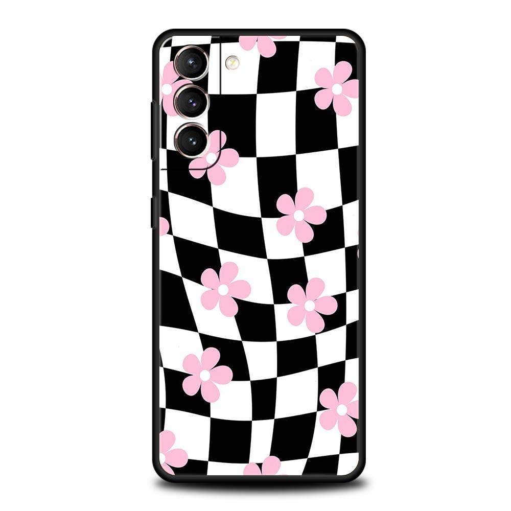 Schachbrett karierte Schachbrett Handyhülle Für Samsung Galaxy S25 Edge S24 S23 S22 S21 Ultra S20 FE 5G S10 S10E S9 Plus Hülle