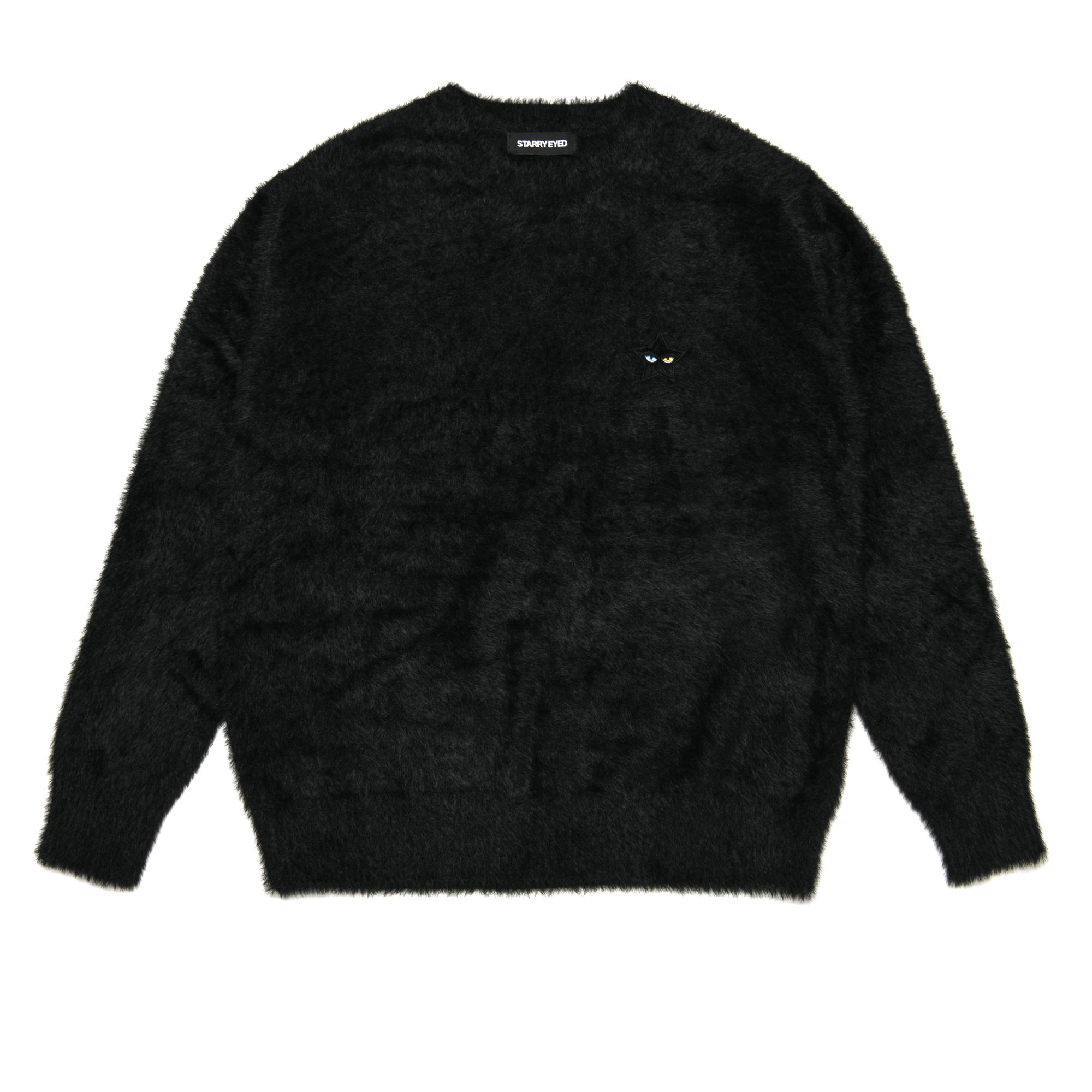 Starry Eyed Angora Fur Knit (Black) Ivory/Free