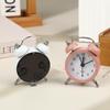 Mini Retro Twin Bell Alarm Clock Simple Desktop Wake Up Clock Small Desk Clock For Students Bedroom Office Home Table Decor