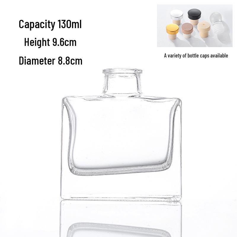 Flat Square Transparent Aroma Diffuser Bottle for Home Decor
