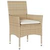 VidaXL Ensemble à manger de jardin et coussins 5pcs beige rotin acacia, ensemble de salle à manger d'extérieur, meuble de 3278683