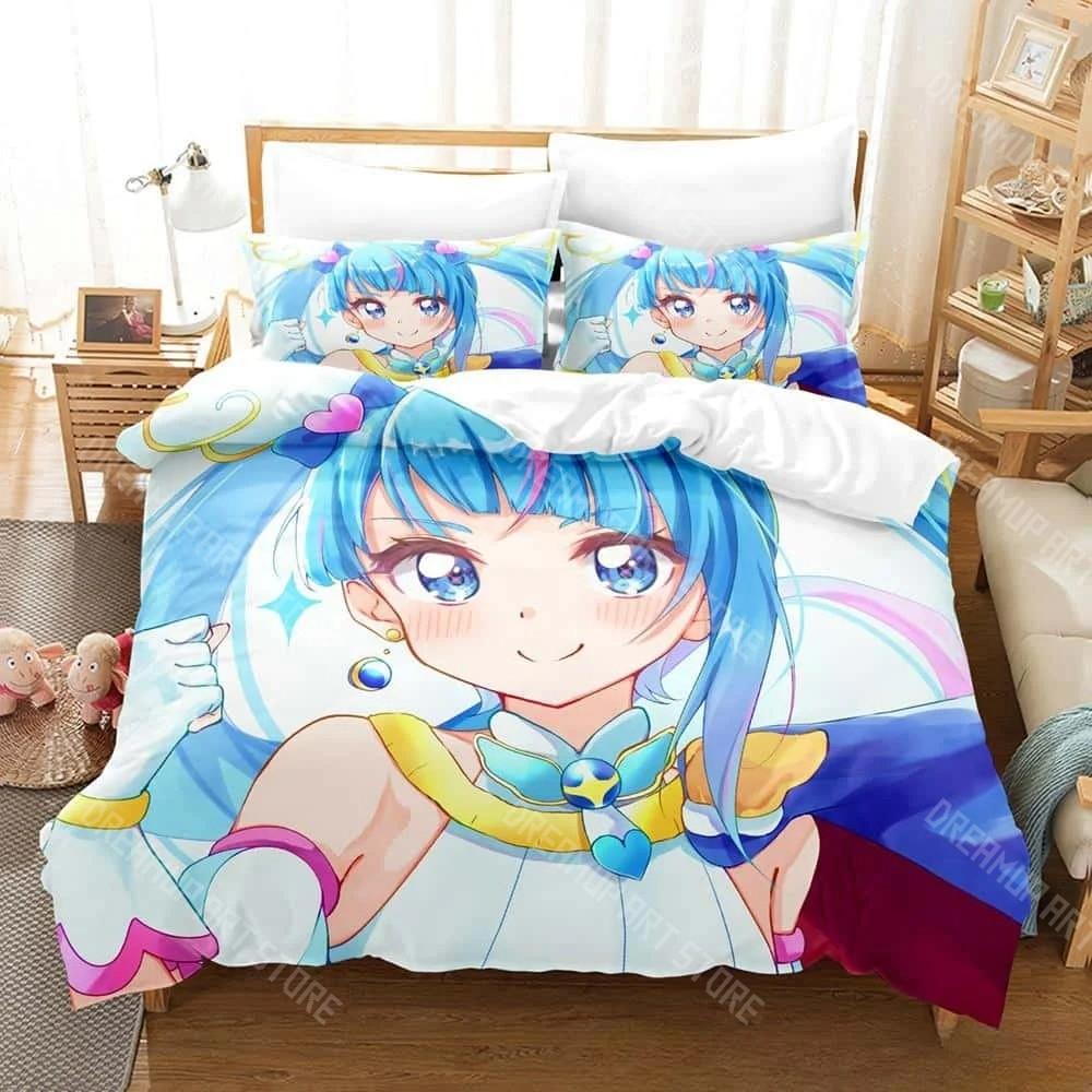 3D Printed Sora Harewataru Glitter Force PreCure Bedding Set for Boys Girls Duvet Cover Twin Queen King Full Single Double Sizes