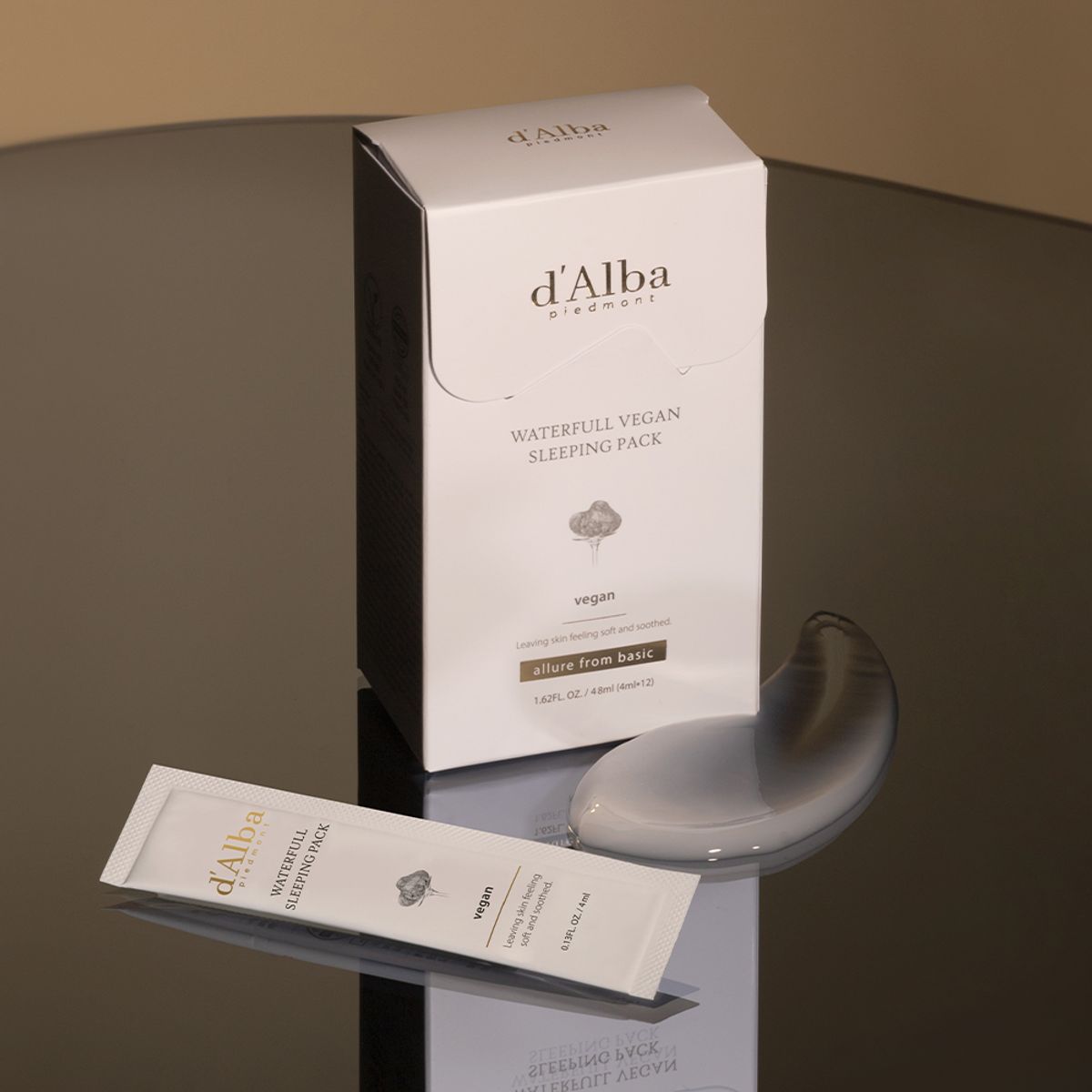 

Made in Korea d’Alba Waterfull Vegan Sleeping Pack 4 ml × 12 – Deep Moisture Overnight Vegan Mask Pack