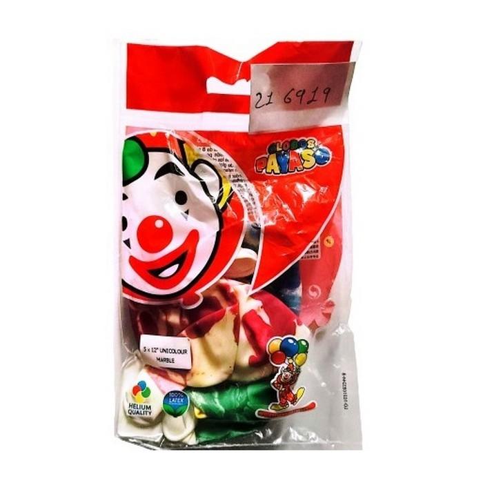 Globos Payaso Latex-Luftballons mit Marmoreffekt (Packung mit 5)