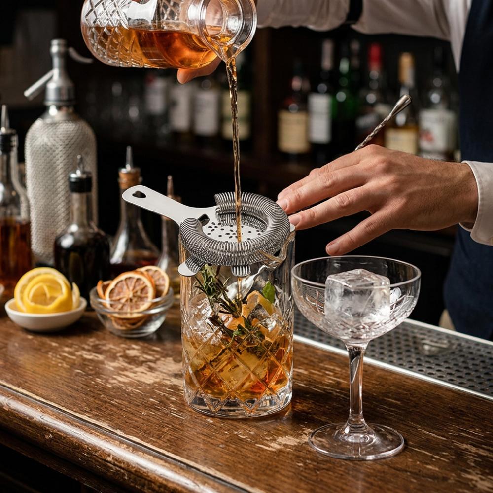 Mirror Polished Bar Strainer Stainless Steel Bartender Ice Filter Cocktail Strainer Bar серебряный