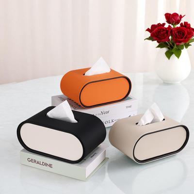 Luxury Leather Oval Tissue Box for Living Room or Bedroom Decor