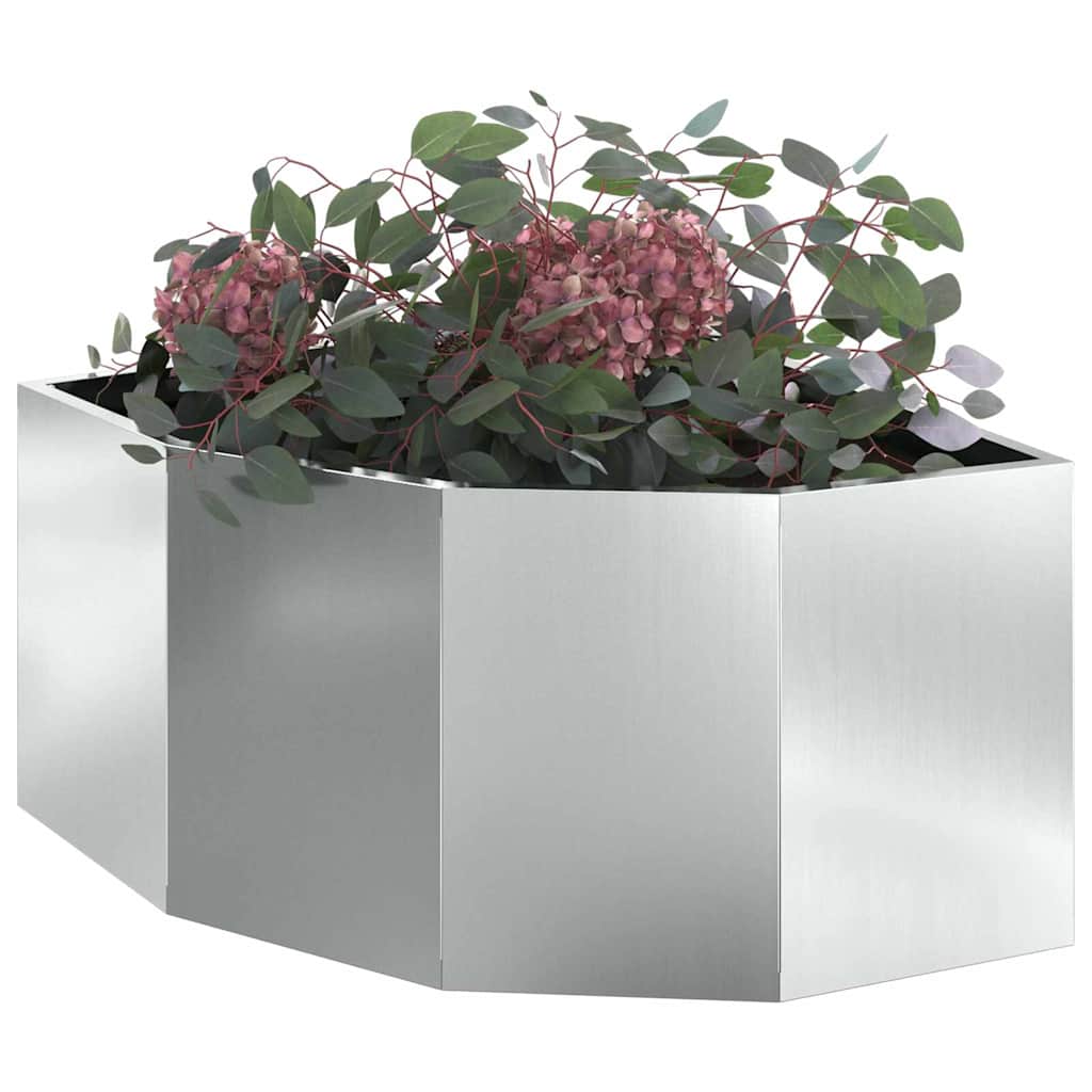 Corner Planter Silver 60 x 60 x 35 cm Galvanized Steel