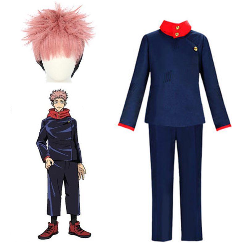 Kaisen Jujutsu Yuji Itadori Cosplay Costume Men Women Outfits Wig Halloween