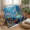 Ocean Life Adventure 40 Theme Blanket Lightweight Warm Flannel Blanket Decorative Throw Blanket for Home Decoration