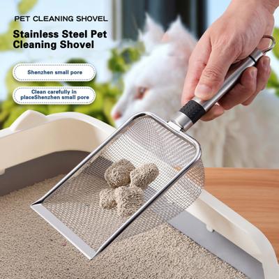 Cat Litter Shovel Quick Sand Leak Increased Surface with Hanging Hole Anti-rust Time-saving Minimalistic Stainless Steel Cat Litter Scooper