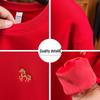 2025 Year of the Horse Men's Red Hoodie - Winter Warmth, Plus Velvet, Thickened, Round Neck
