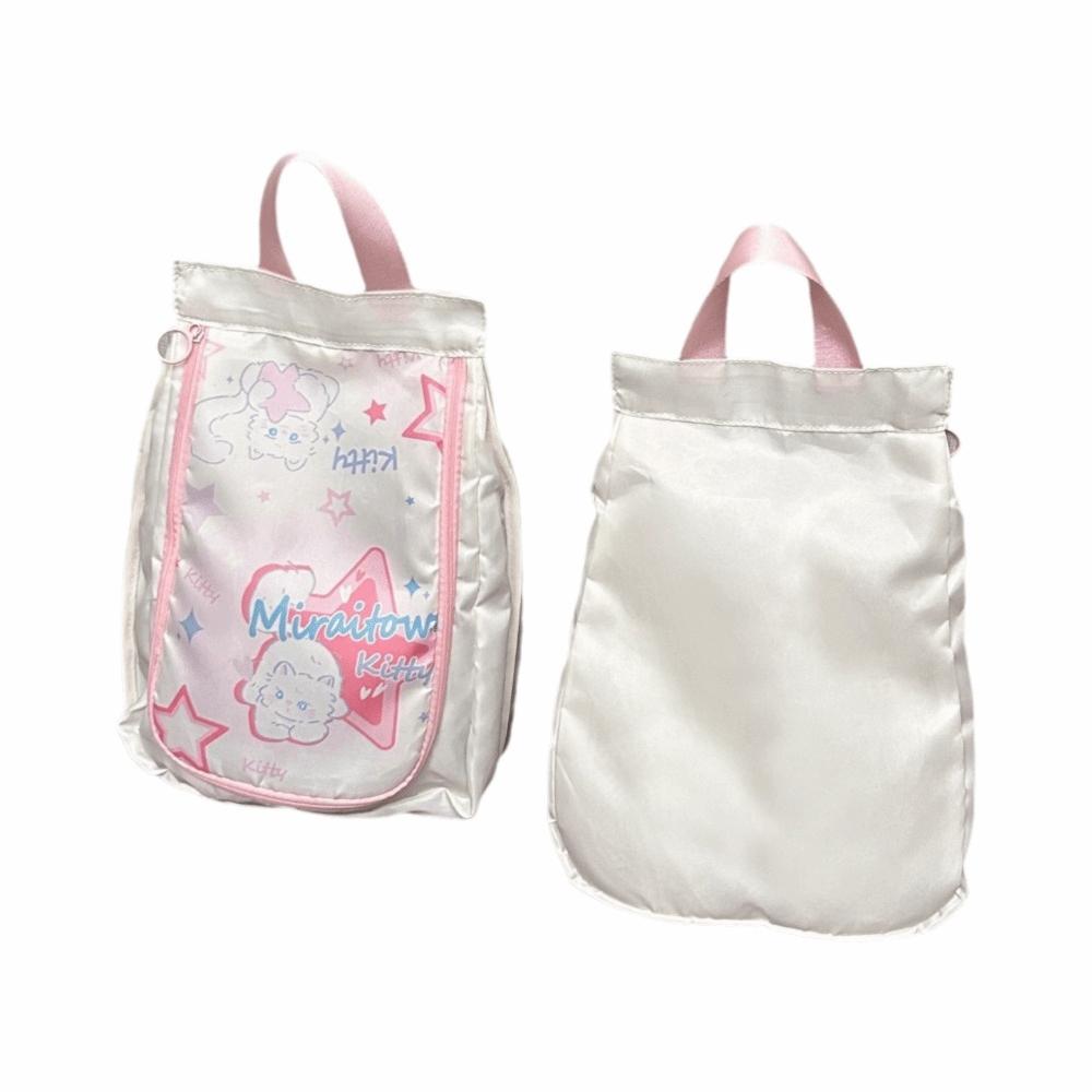 Handheld Double Layer Shoe Bag Thickened Shoes Pouch Portable Shoe Storage Bag for Home Pink Single Layer