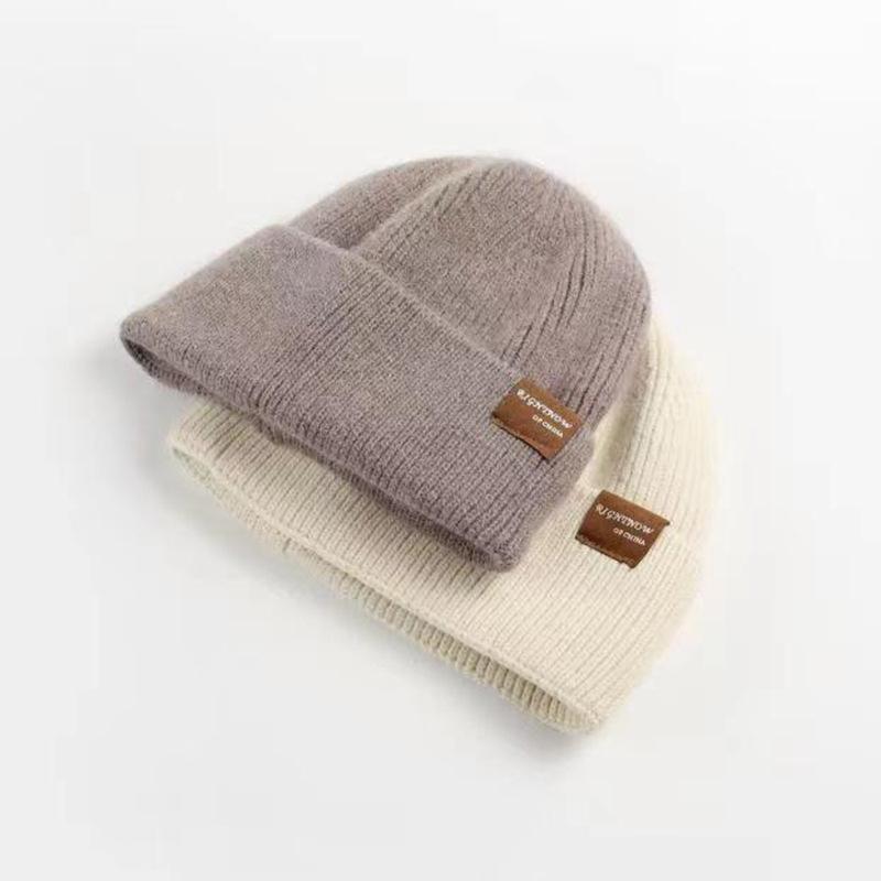 Thickened Knitted Wool Hat Women's Winter Warm Plush Pullover Hat Cold and Windproof Confinement Baotou Hat Cold Hat