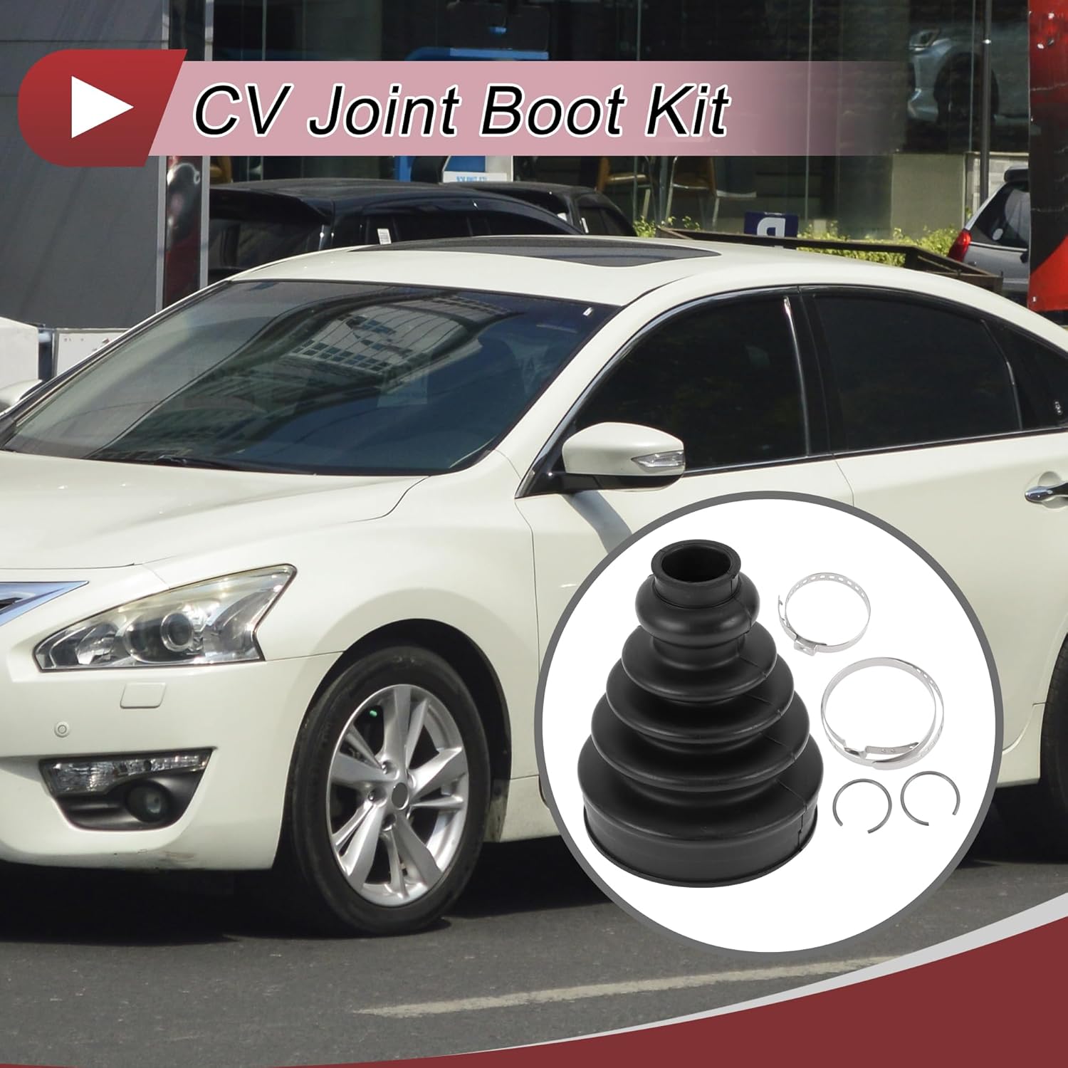 

1 Set CV Joint Boot Kit for Nissan Altima 2002-2006 for Nissan Quest 2004-2009 Inner Constant Velocity Joint Boot W/Clamps No.397417Y026 Black Rubber