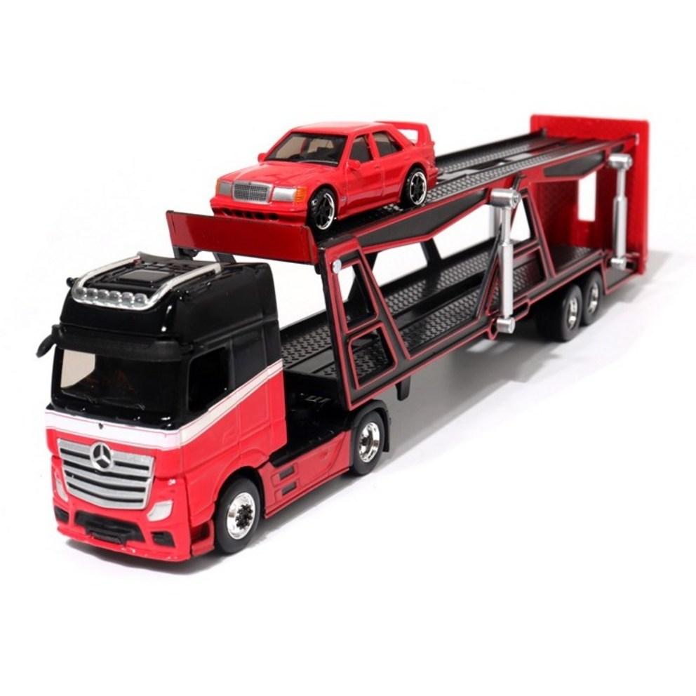Maisto 1:64 Kovový model Mercedes-Benz Actros Přepravník Aut (Červené)