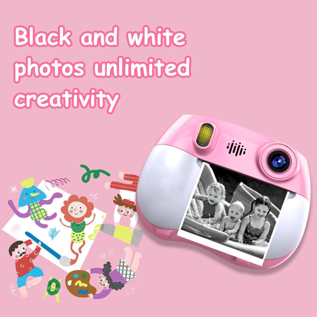 Kids   Print Camera 2 Lens 1080P Digital Video Camera for Kids Age 3+ Yrs Old 2.4 Inch Screen Toddler Travel Camera for Boys Girls with Color Pe