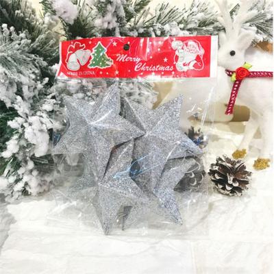 4Pcs 5CM Glitter Star Christmas Decoration Hanging Xmas Tree Pendant Ornament for Home Decor New Year 2026 DIY Gift Accessories
