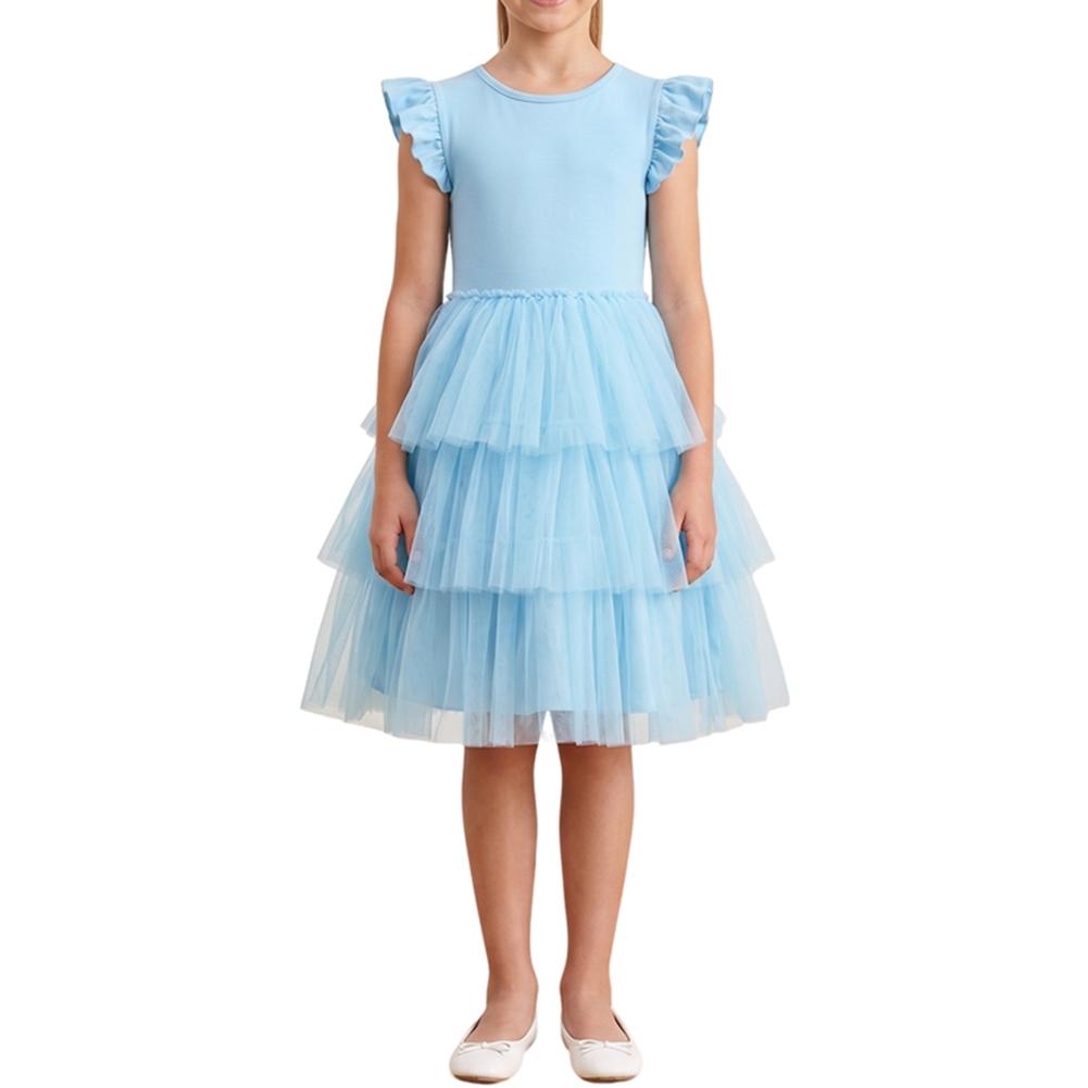 3-13 Years Kids Girls Sleeveless Mesh Skirt Dress 140