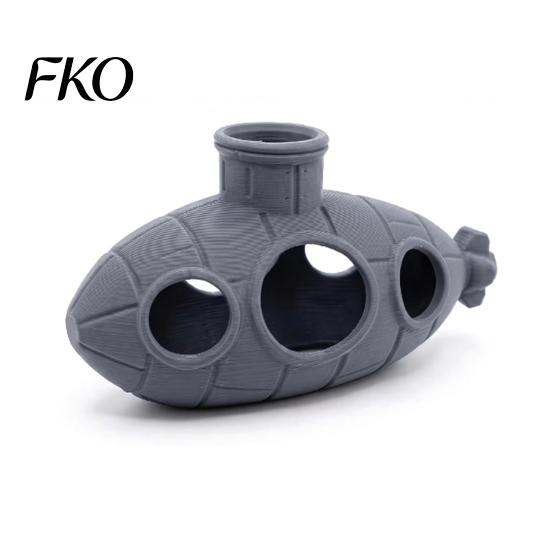 Retro Submarine Ornament 3D Printed Hollow Fish Tank Decorations, Aquarium Shrimp Hideout Breeding Ornament, Hiding Cave Shelter for Betta