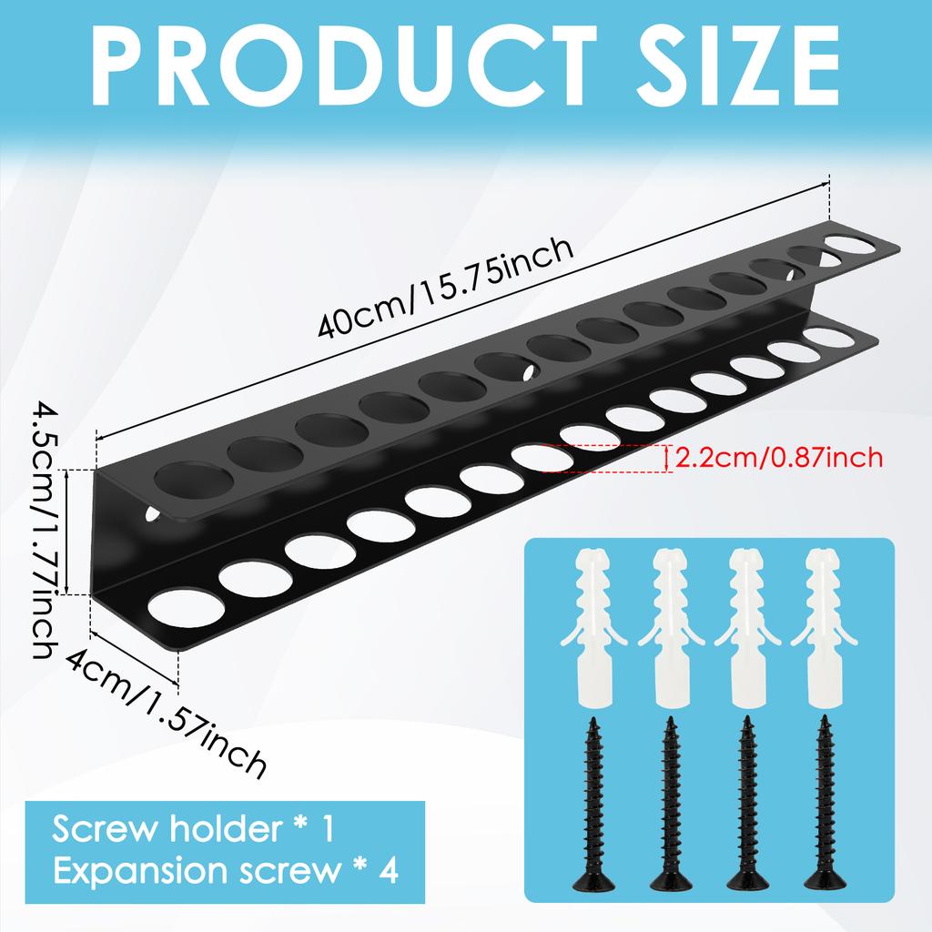 Screwdriver Organizer 14/23 Holes Wall Mounted Screwdriver and Pliers Holder Rustproof Iron Screwdriver Rack Space Saving Wall