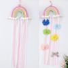 Rainbow Braided Rope Wall Hanging Organizer Hair Clips Storage Holder For Girl Bedroom Bathroom Decor Wall Ornaments Accessories