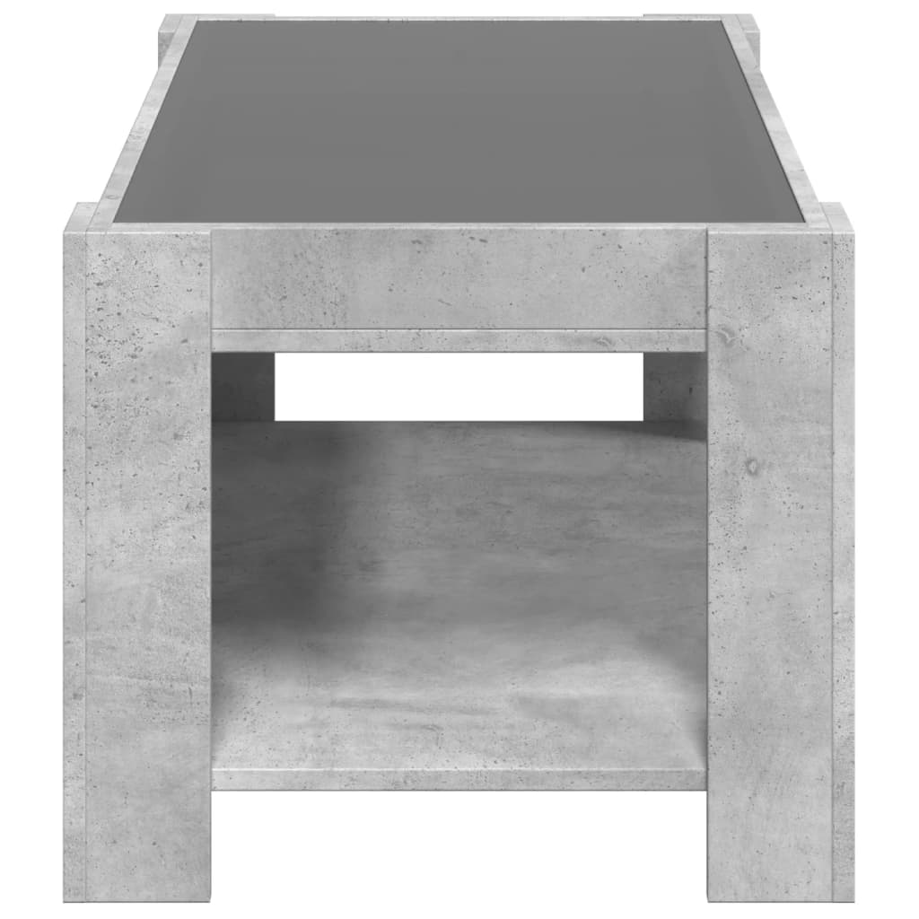 LED Coffee Table Concrete Grey 93 x 53 x 45 cm Particleboard