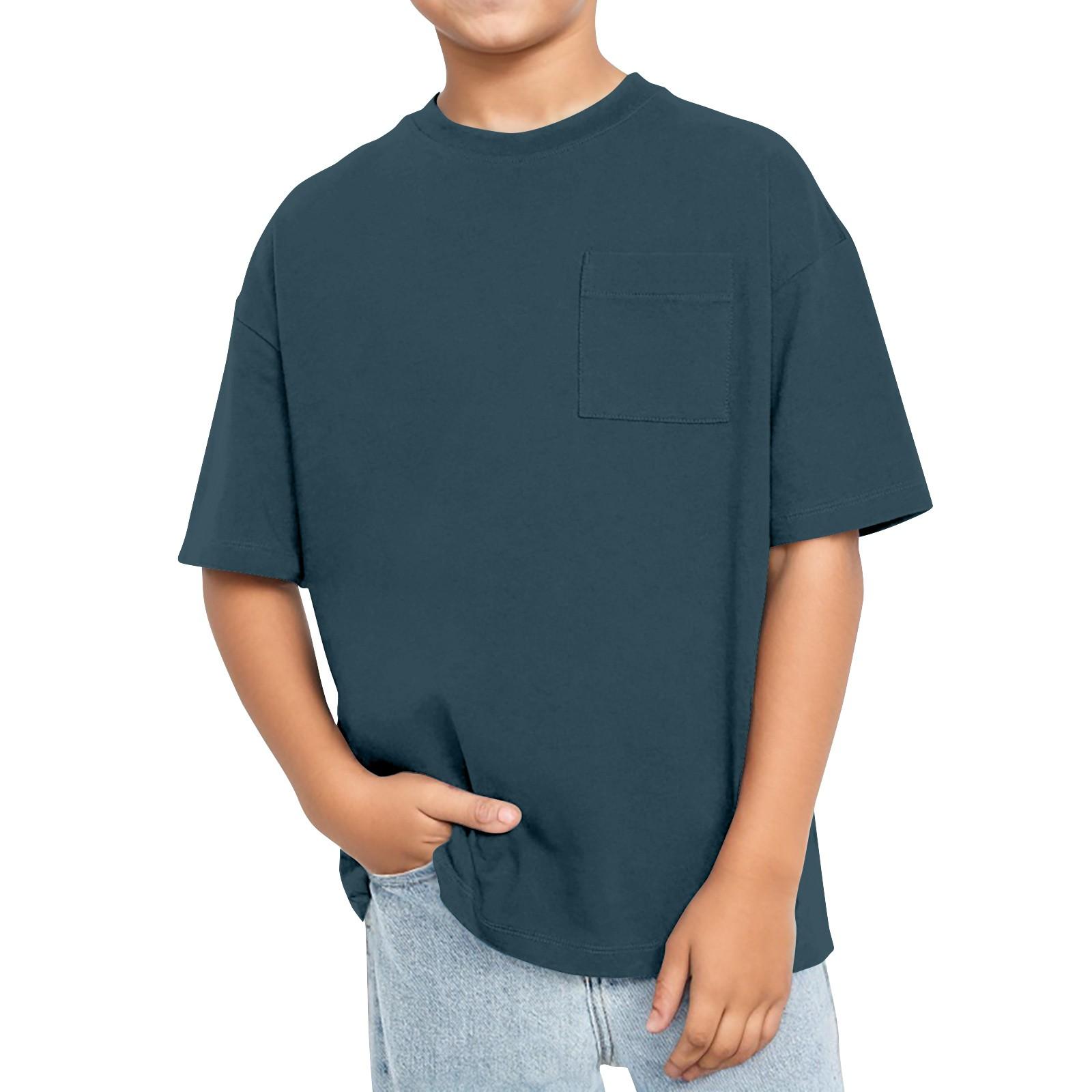 

Футболка с коротким рукавом и круглым вырезом для мальчиков 120 тёмно-синий