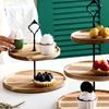 Snack Plate Removable with Handle Wooden Double Triple Layers Cake Stand Tea Party